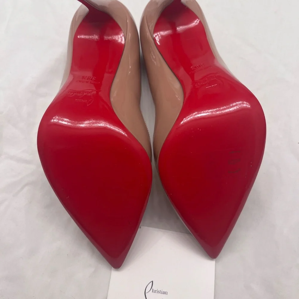 CHRISTIAN LOUBOUTIN — HOT CHICK - 100 MM PUMPS - PATENT CALF LEATHER - BLUSH - Picture 7 of 10
